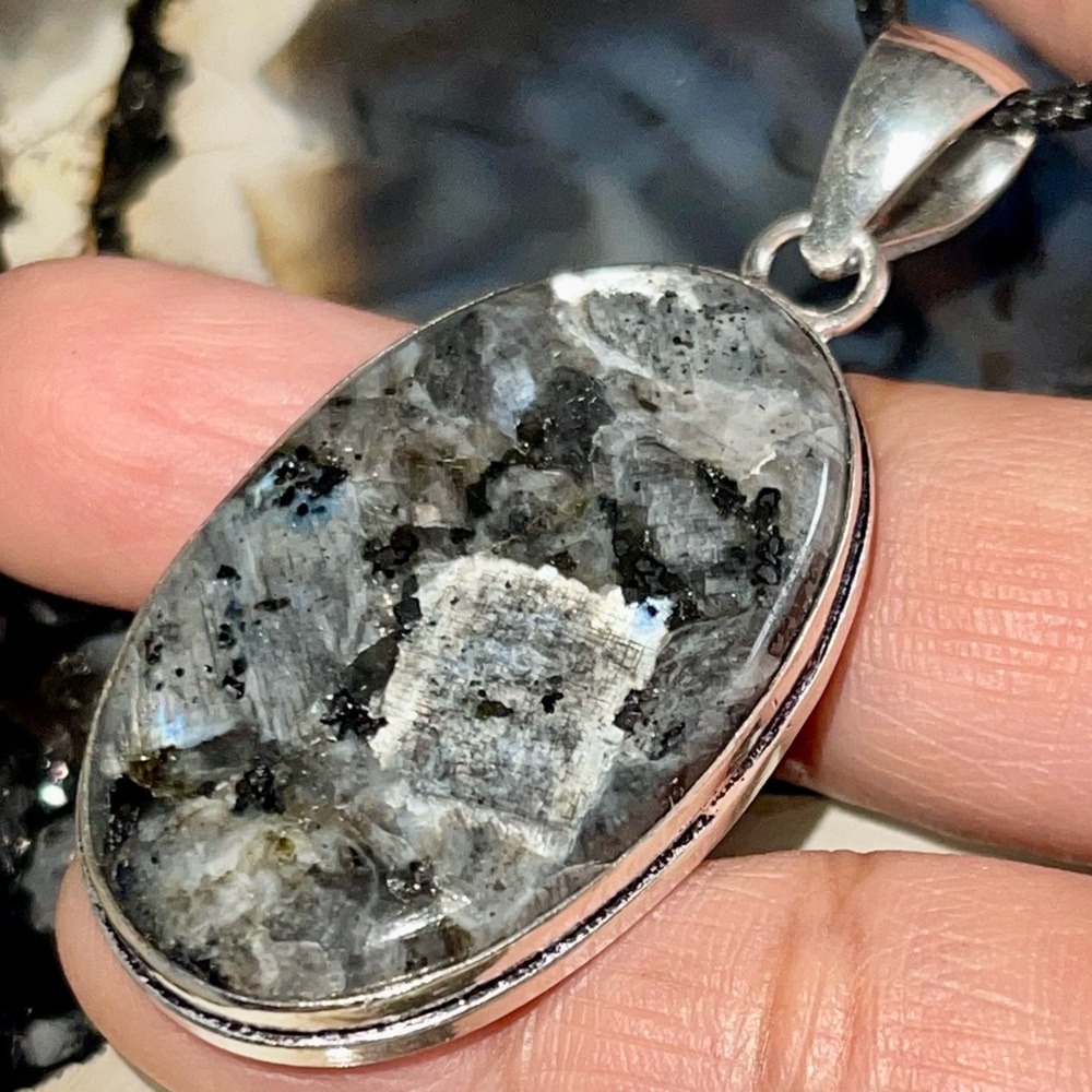 Larvikite Feldspar Pendant 2 1/4”